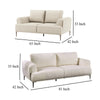 Batty Sofa and Loveseat Set | Modern White Chenille | Adjustable Back BM333697