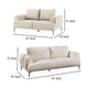 Batty Sofa and Loveseat Set | Modern White Chenille | Adjustable Back BM333697