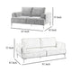 Batty 2pc Sofa and Loveseat Set | Modern Gray Chenille | Adjustable BM333698