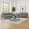 Batty 2pc Sofa and Loveseat Set | Modern Gray Chenille | Adjustable