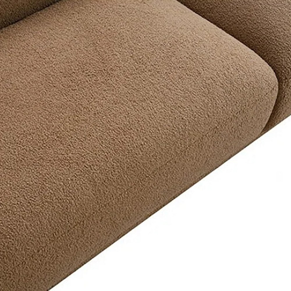 Oliver 2pc Sofa and Loveseat Set | Round Sloped Arms | Brown Boucle