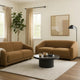 Oliver 2pc Sofa and Loveseat Set | Round Sloped Arms | Brown Boucle