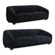 Oliver 2pc Sofa and Loveseat Set | Round Sloped Arms | Black Chenille