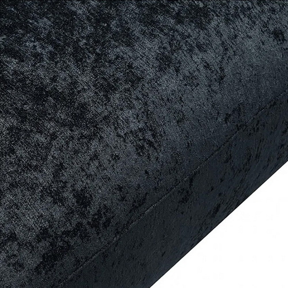 Oliver 2pc Sofa and Loveseat Set | Round Sloped Arms | Black Chenille BM333700