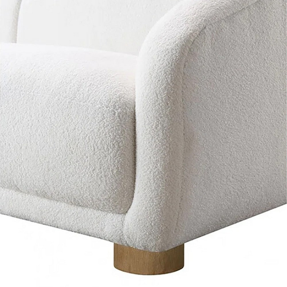 Oliver 2pc Sofa Loveseat Set | Round Sloped Arms | Soft White Boucle BM333701