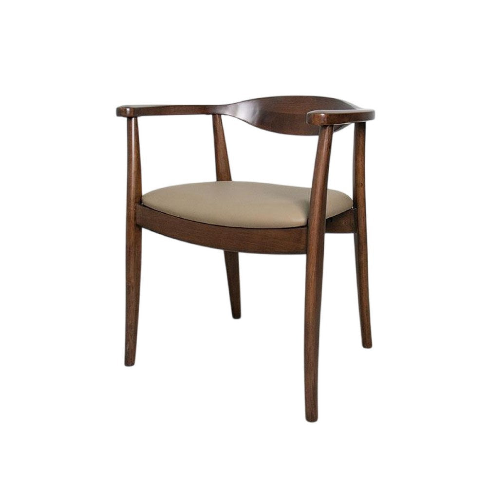 Niva Dining Side Chair Set of 2 | Modern Armchairs | Brown Rubberwood BM333703