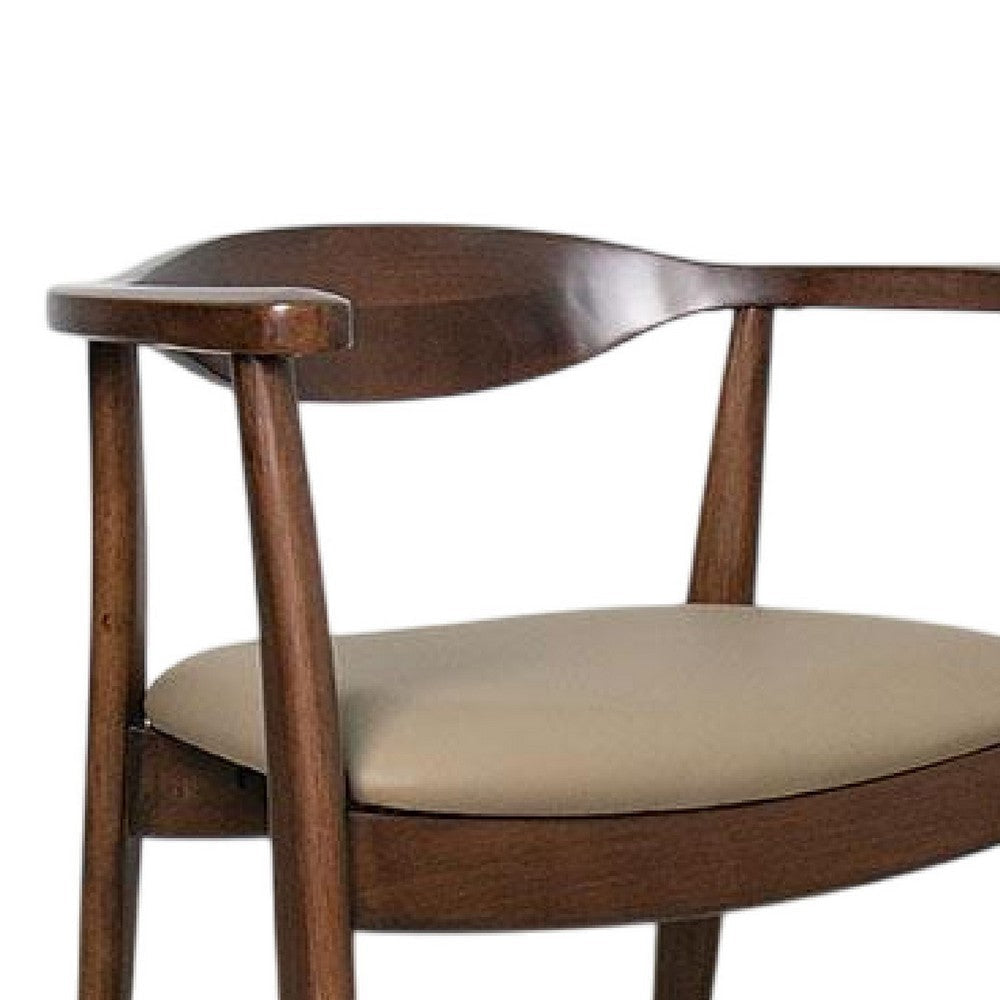 Niva Dining Side Chair Set of 2 | Modern Armchairs | Brown Rubberwood BM333703