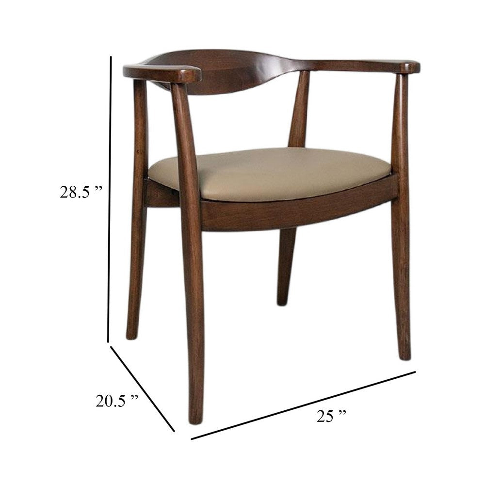 Niva Dining Side Chair Set of 2 | Modern Armchairs | Brown Rubberwood BM333703
