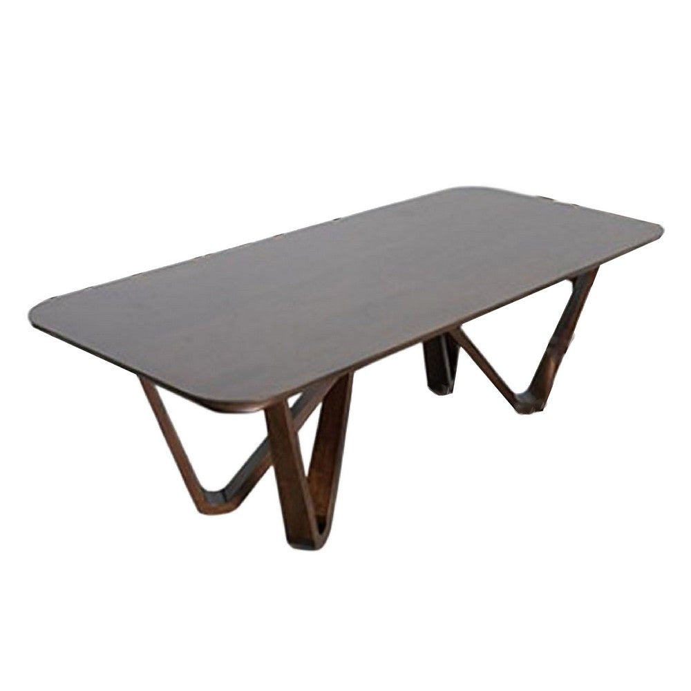 Niva Dining Table | 95" Rectangular | Walnut Brown Solid Rubberwood