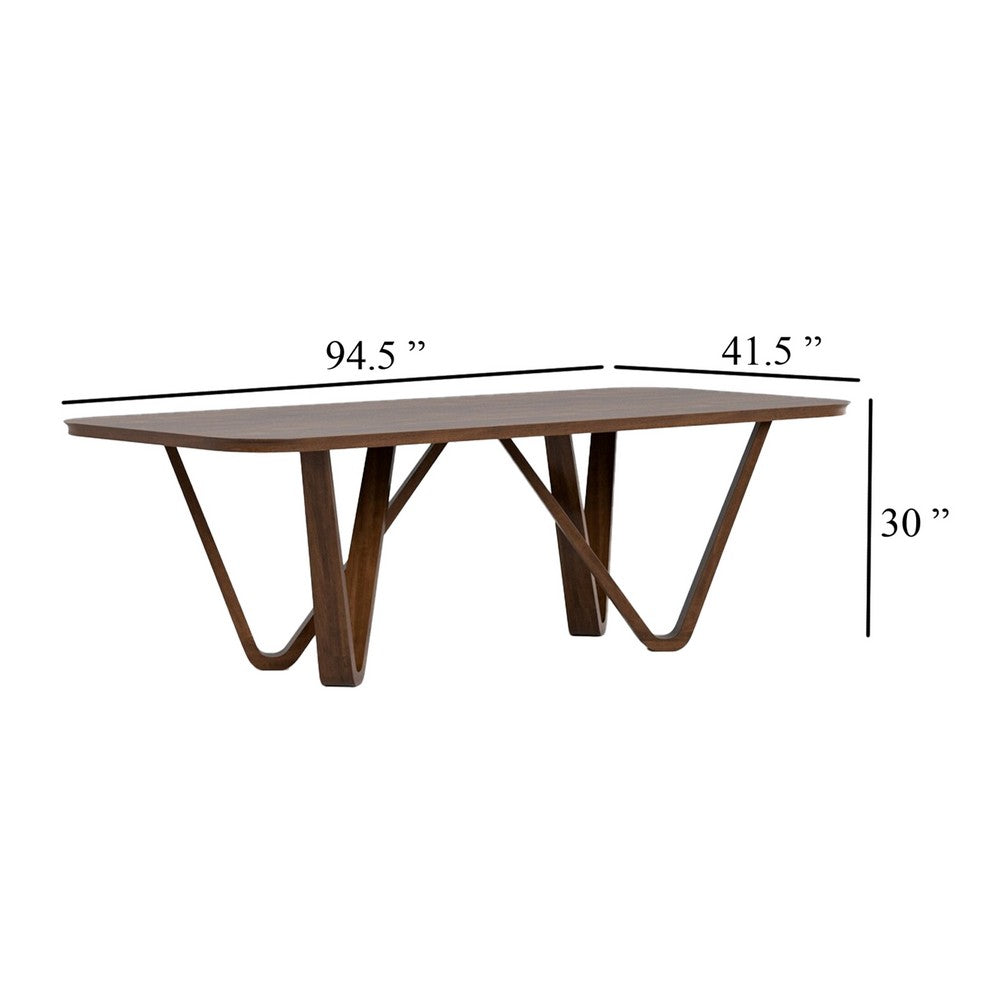 Niva Dining Table | 95" Rectangular | Walnut Brown Solid Rubberwood