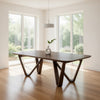 Niva Dining Table | 95" Rectangular | Walnut Brown Solid Rubberwood