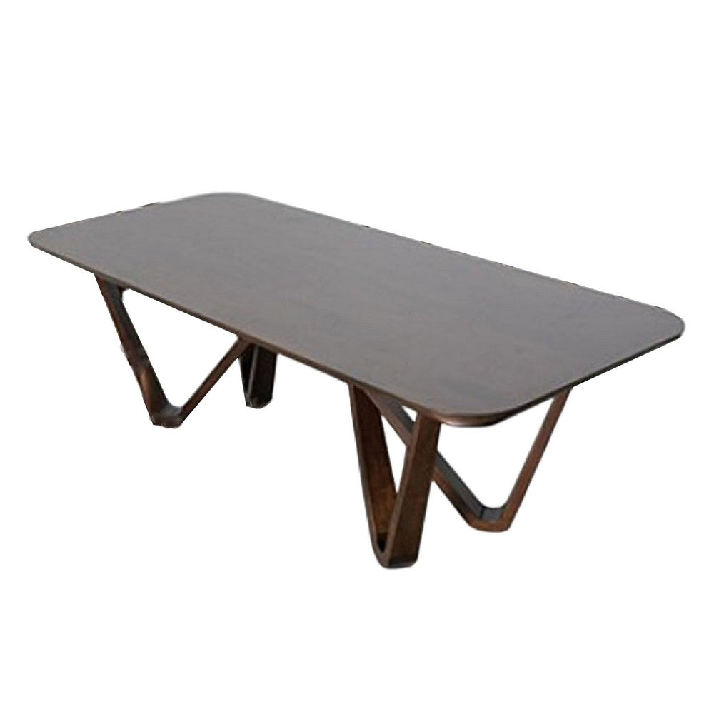 Niva Dining Table | 95" Rectangular | Walnut Brown Solid Rubberwood