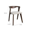Vyva Dining Side Chair Set of 2 Ivory Seat Walnut Brown Rubberwood BM333705