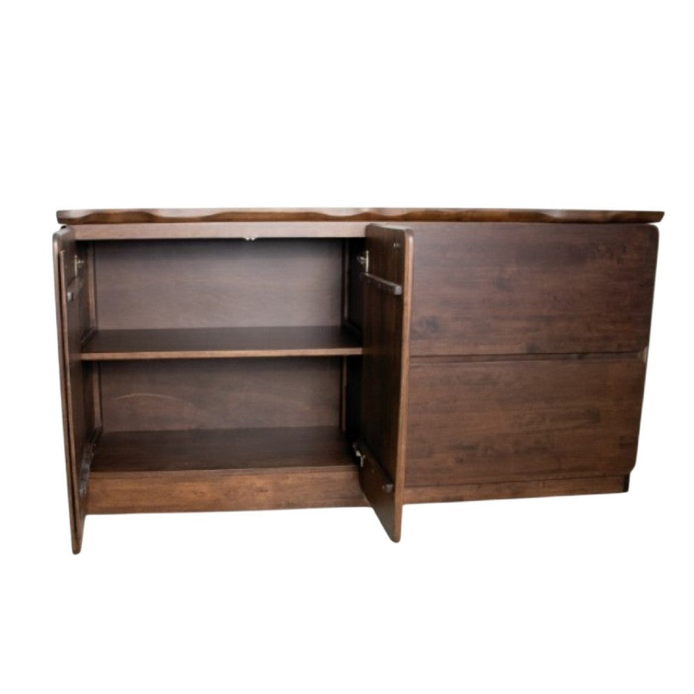 Vyva Sideboard Buffet Console | 2 Doors Drawers | Brown Solid Wood 71’’ BM333706