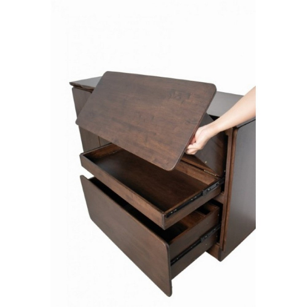 Vyva Sideboard Buffet Console | 2 Doors Drawers | Brown Solid Wood 71’’ BM333706