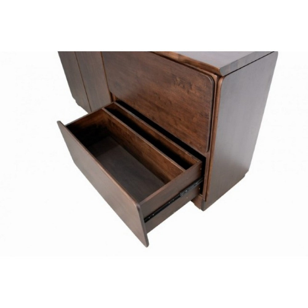 Vyva Sideboard Buffet Console | 2 Doors Drawers | Brown Solid Wood 71’’ BM333706