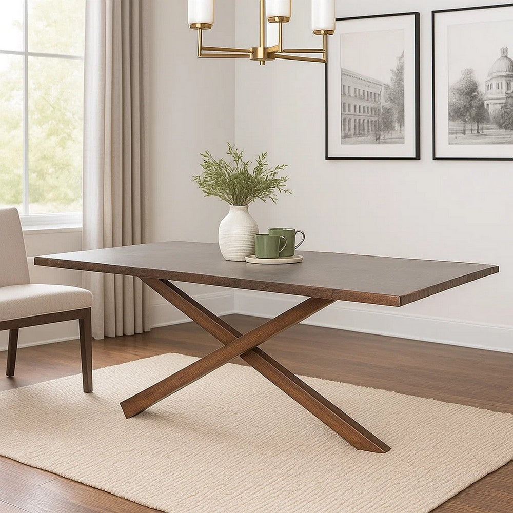 Vyva Dining Table | Triple Cut Live Edge | Walnut Brown Wood | 71"