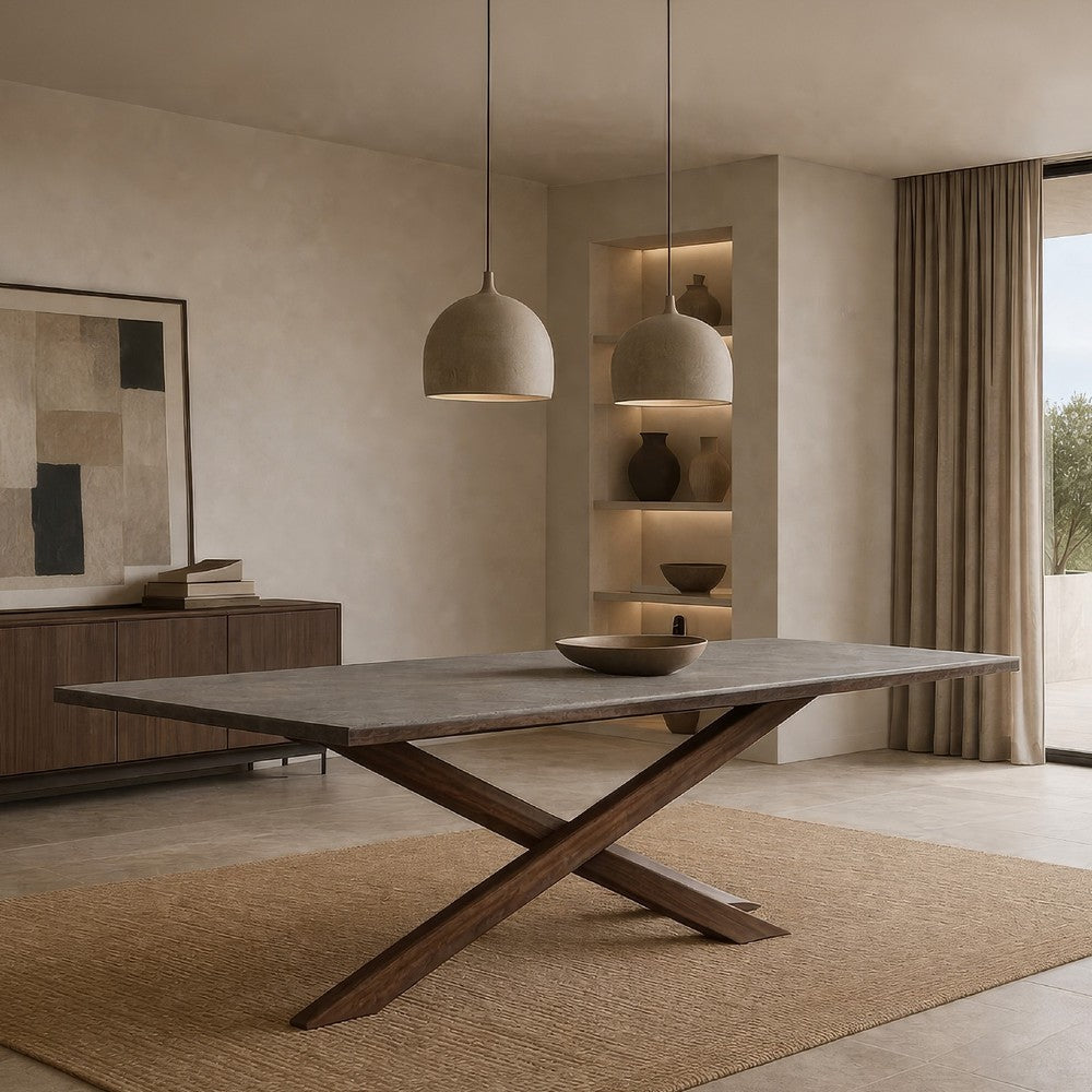 Vyva Dining Table | Triple Cut Live Edge | Walnut Brown Wood | 71"