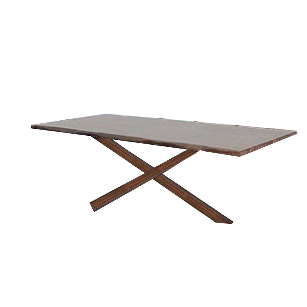 Vyva Dining Table | Triple Cut Live Edge | Walnut Brown Wood | 71"