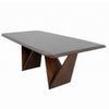 Rumy Dining Table | Diamond Profile Edges | Brown Solid Wood | 83"