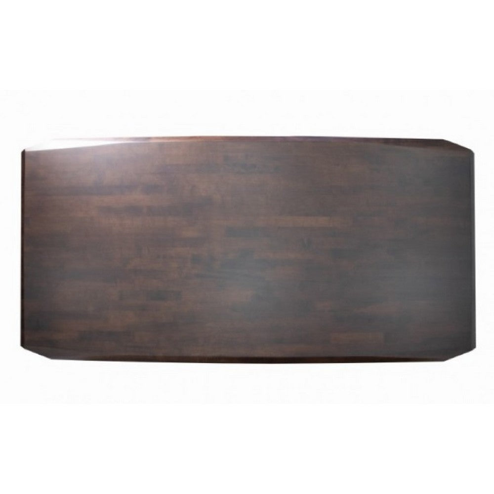 Rumy Dining Table | Diamond Profile Edges | Brown Solid Wood | 83’’ BM333708