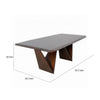 Rumy Dining Table | Diamond Profile Edges | Brown Solid Wood | 83"
