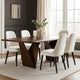 Rumy Dining Table | Diamond Profile Edges | Brown Solid Wood | 83"