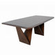 Rumy Dining Table | Diamond Profile Edges | Brown Solid Wood | 83"