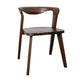 Rumy Dining Side Chair Set of 2 | Open Back | Walnut Brown Solid Wood