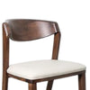 Viki Dining Side Chair Set of 2 | Ivory Fabric Seat | Brown Solid Wood BM333710