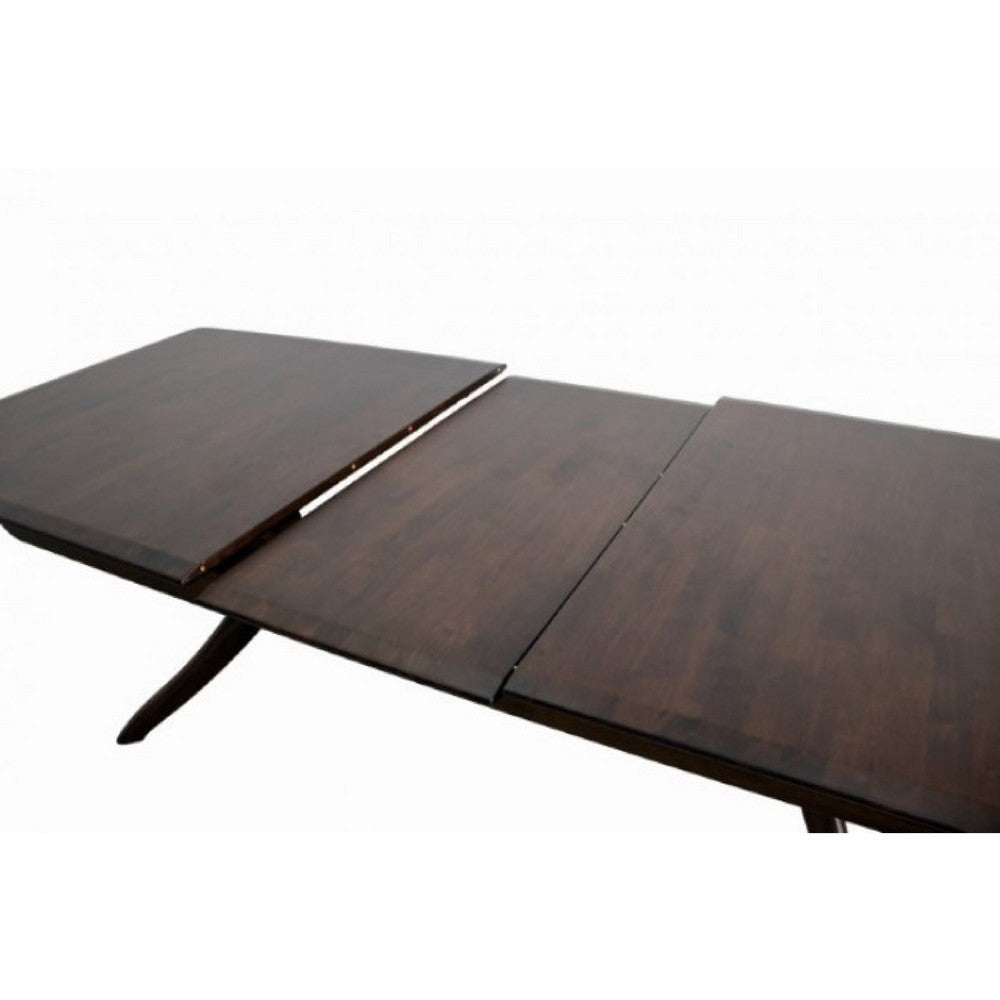 Viki 82-102’’ Dining Table | Curved Legs Extendable Brown Solid Wood BM333711