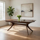 Viki 82-102" Dining Table | Curved Legs Extendable Brown Solid Wood