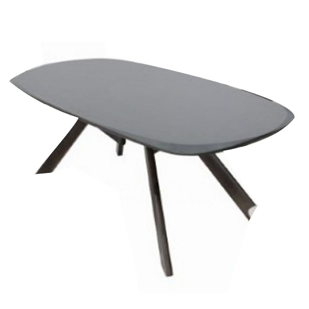 Ziva Dining Table | 3D Cut Edge | Black Solid Wood 83’’ Rectangular BM333713