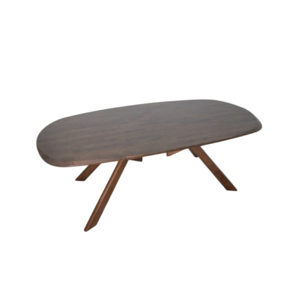 Ziva Dining Table | 3D Edges | Brown Full Solid Wood 83" Rectangular