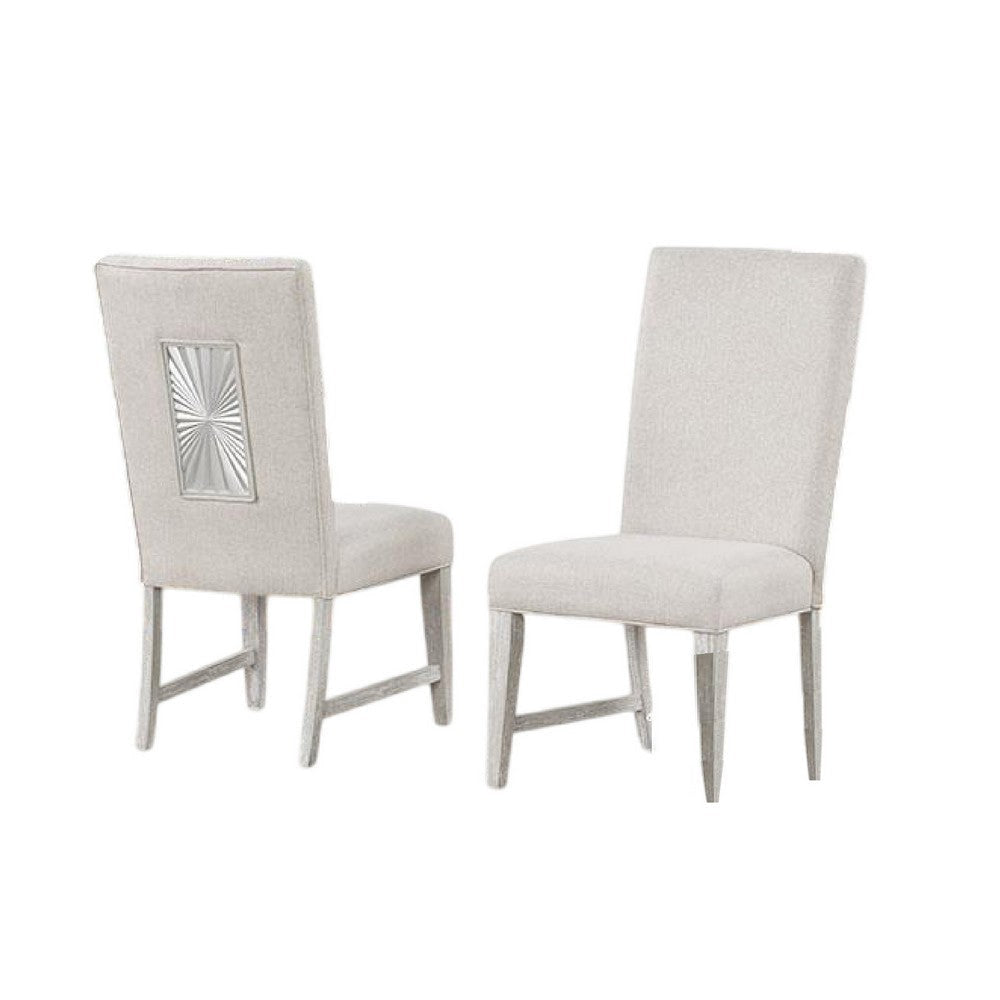 Diaz Dining Side Chair Set of 2 | Tapered Legs Light Gray Poplar Wood