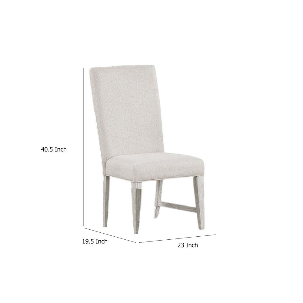 Diaz Dining Side Chair Set of 2 | Tapered Legs Light Gray Poplar Wood BM333715