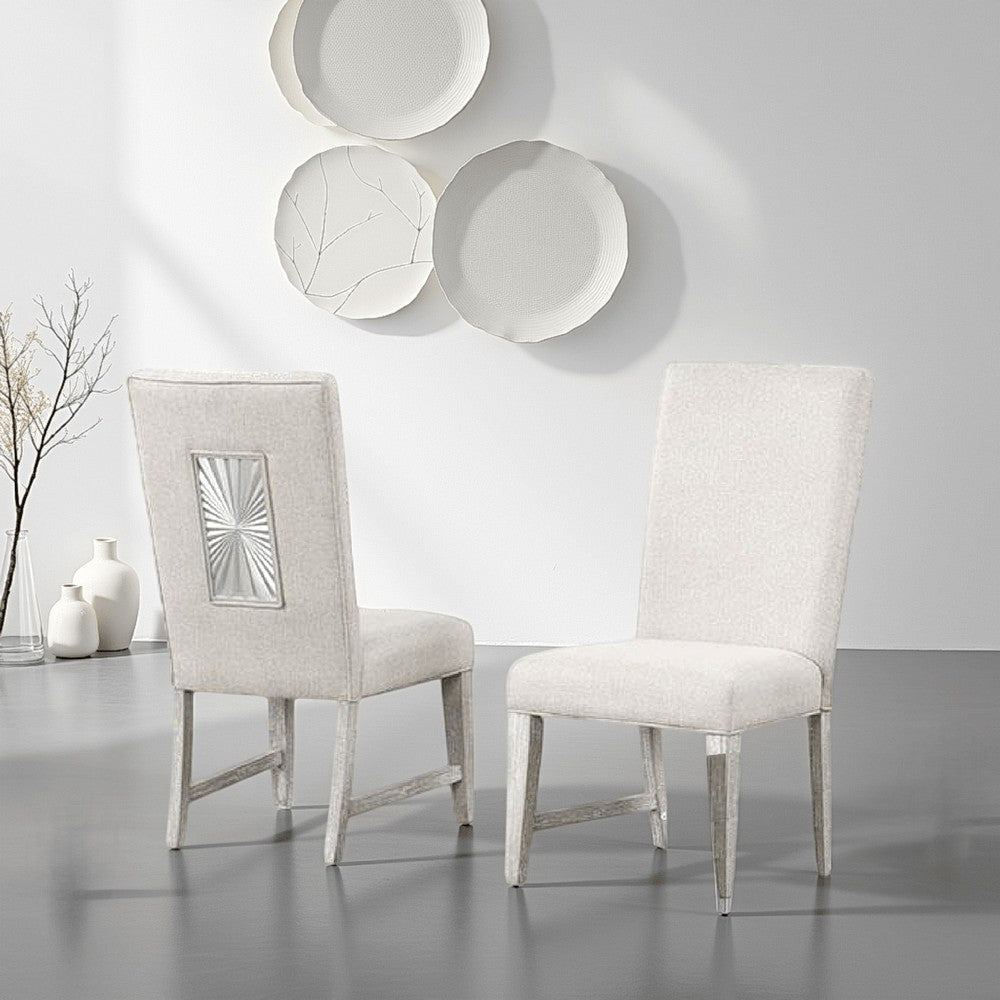 Diaz Dining Side Chair Set of 2 | Tapered Legs Light Gray Poplar Wood BM333715