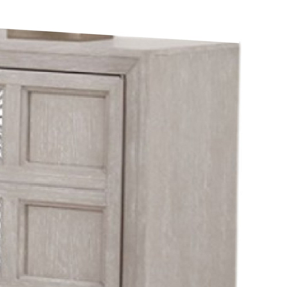 Diaz Sideboard Buffet Console | 3 Doors | Sunburst Pattern Light Gray BM333716