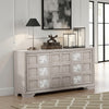 Diaz Sideboard Buffet Console | 3 Doors | Sunburst Pattern Light Gray