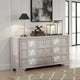 Diaz Sideboard Buffet Console | 3 Doors | Sunburst Pattern Light Gray