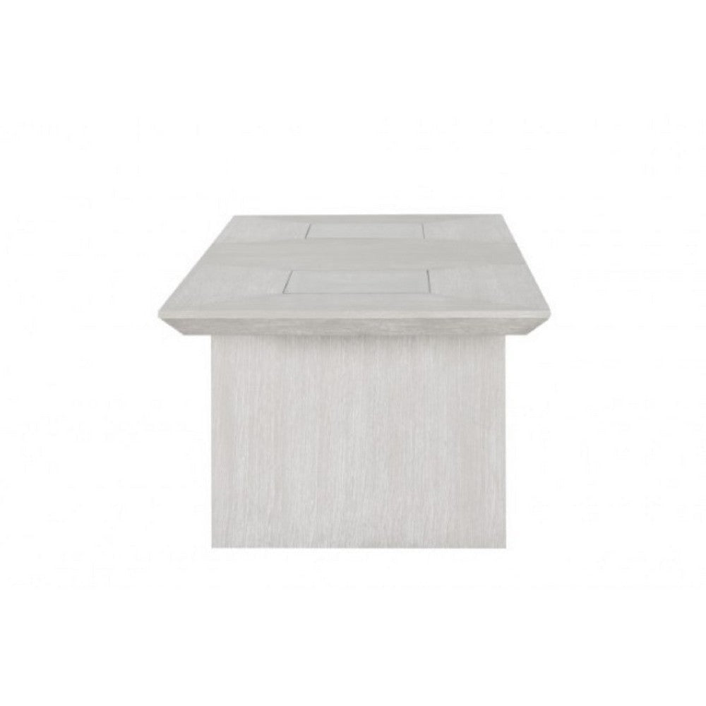 Diaz 72-90’’ Extendable Dining Table | Glass Accents | Light Gray Wood BM333717
