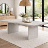 Diaz 72-90" Extendable Dining Table | Glass Accents | Light Gray Wood