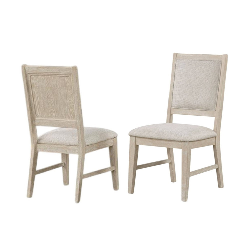 Rozie Dining Side Chair Set of 2 | Tapered Legs Light Oak Poplar Wood