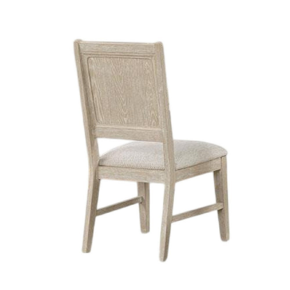Rozie Dining Side Chair Set of 2 | Tapered Legs Light Oak Poplar Wood BM333718