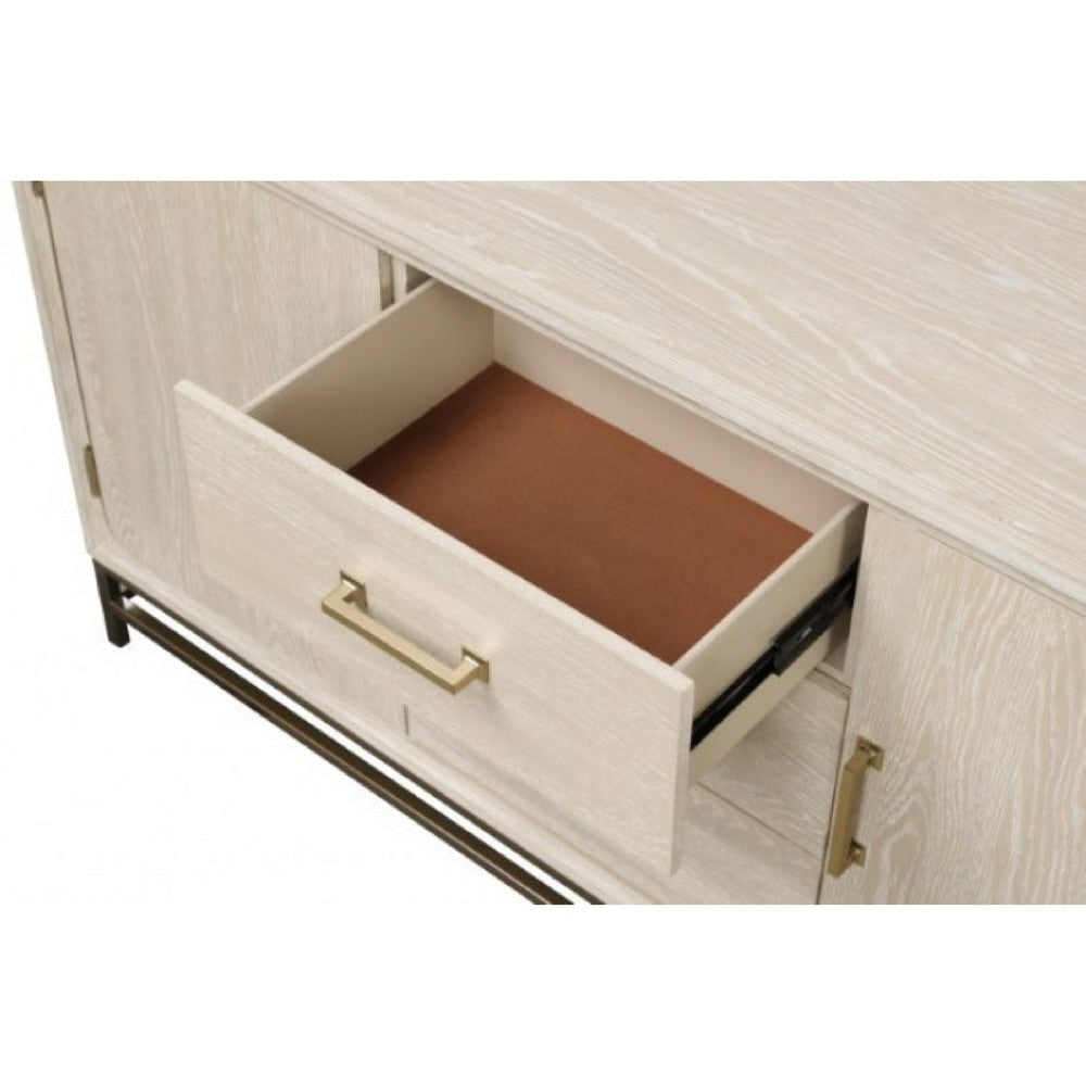Rozie Sideboard Buffet Console | 3 Drawers | 2 Doors | Gray Wood | 60’’ BM333719