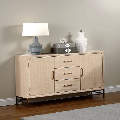 Rozie Sideboard Buffet Console | 3 Drawers | 2 Doors | Gray Wood | 60"