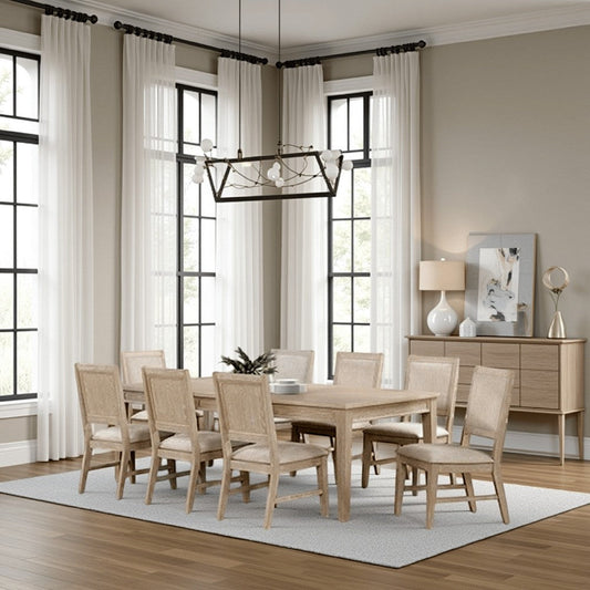Rozie 72-90" Extendable Dining Table | Farmhouse Light Oak Brown