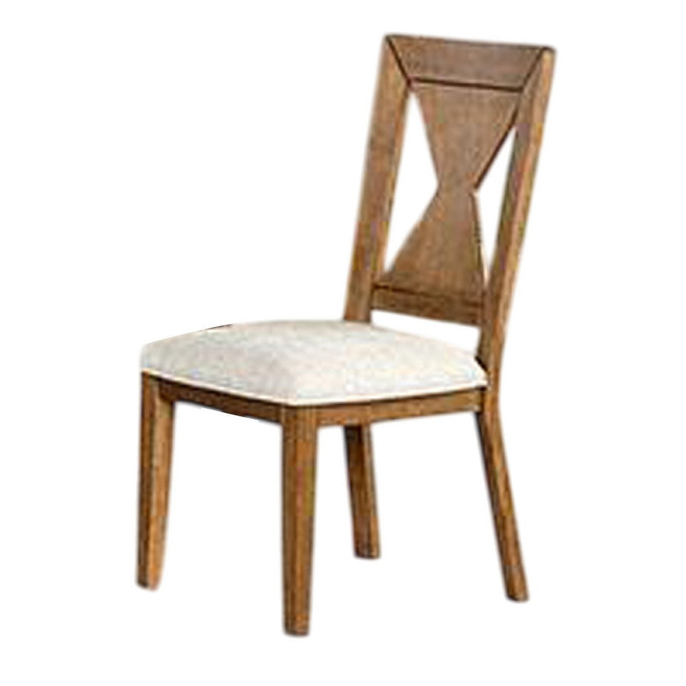 Zivy Dining Side Chair Set of 2 | Hourglass Back | Rustic Brown Wood BM333721