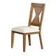 Zivy Dining Side Chair Set of 2 | Hourglass Back | Rustic Brown Wood BM333721