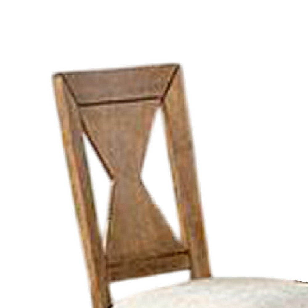 Zivy Dining Side Chair Set of 2 | Hourglass Back | Rustic Brown Wood BM333721